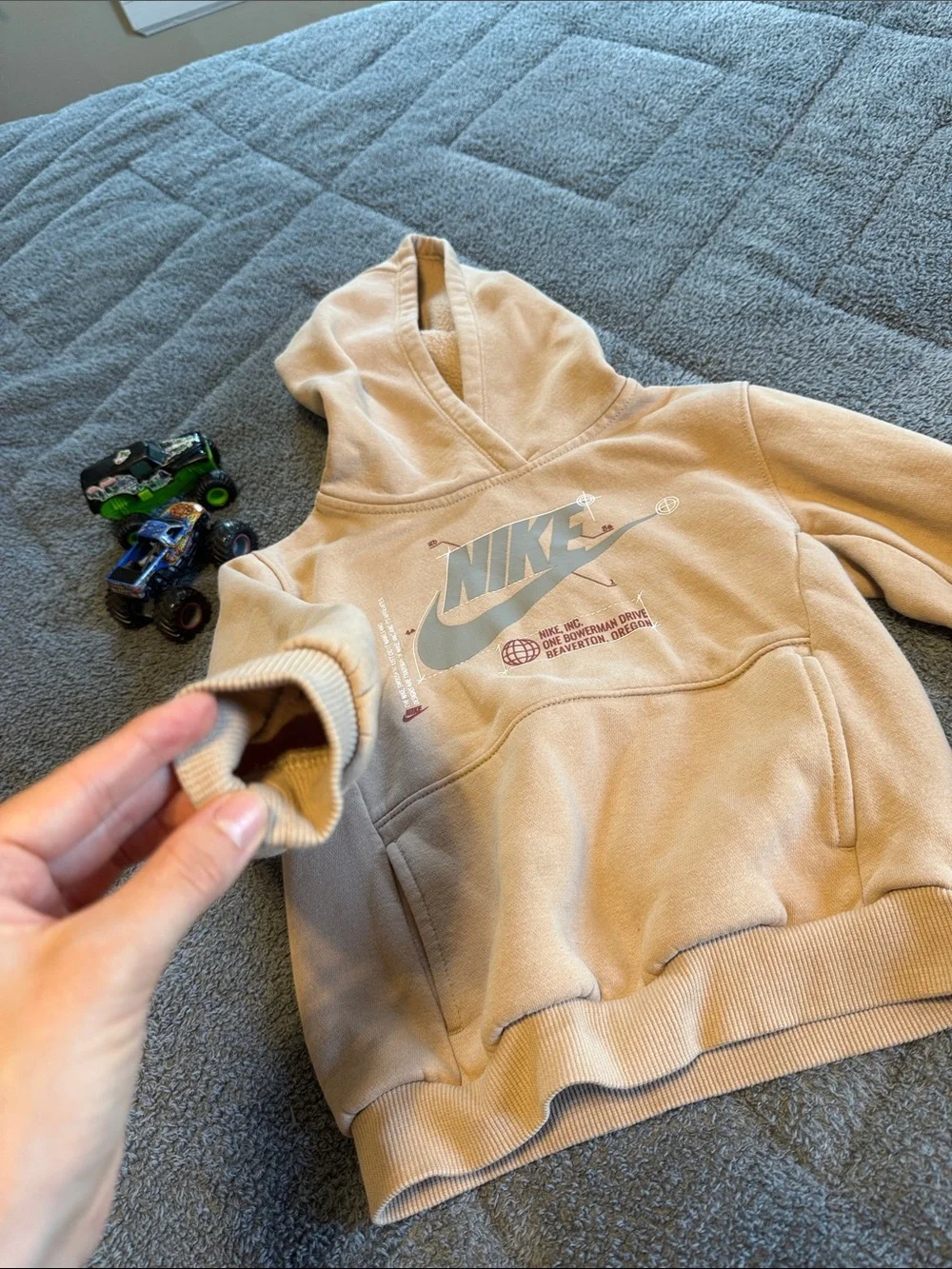 Nike Kids Tan Hoodie NIKE Logo